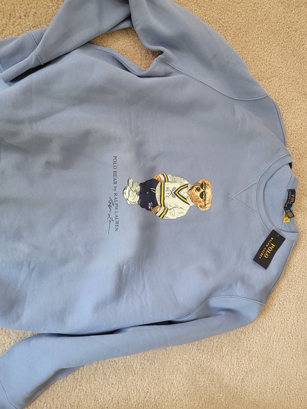 Polo by Ralph Lauren Light Blue Crewneck with Polo Bear Graphic